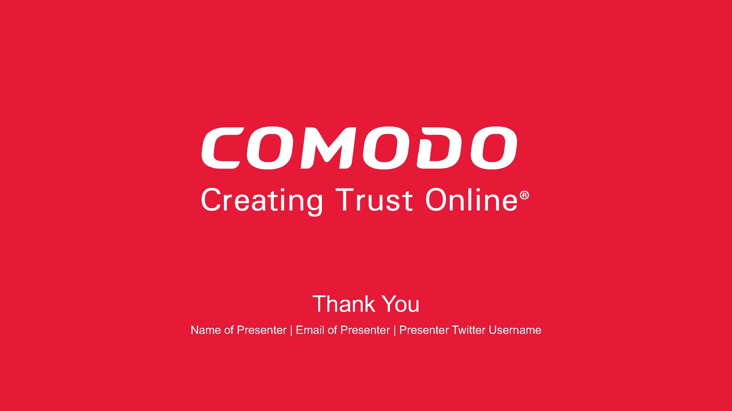Comodo Antivirus Thank You Presentation Slide Deck
