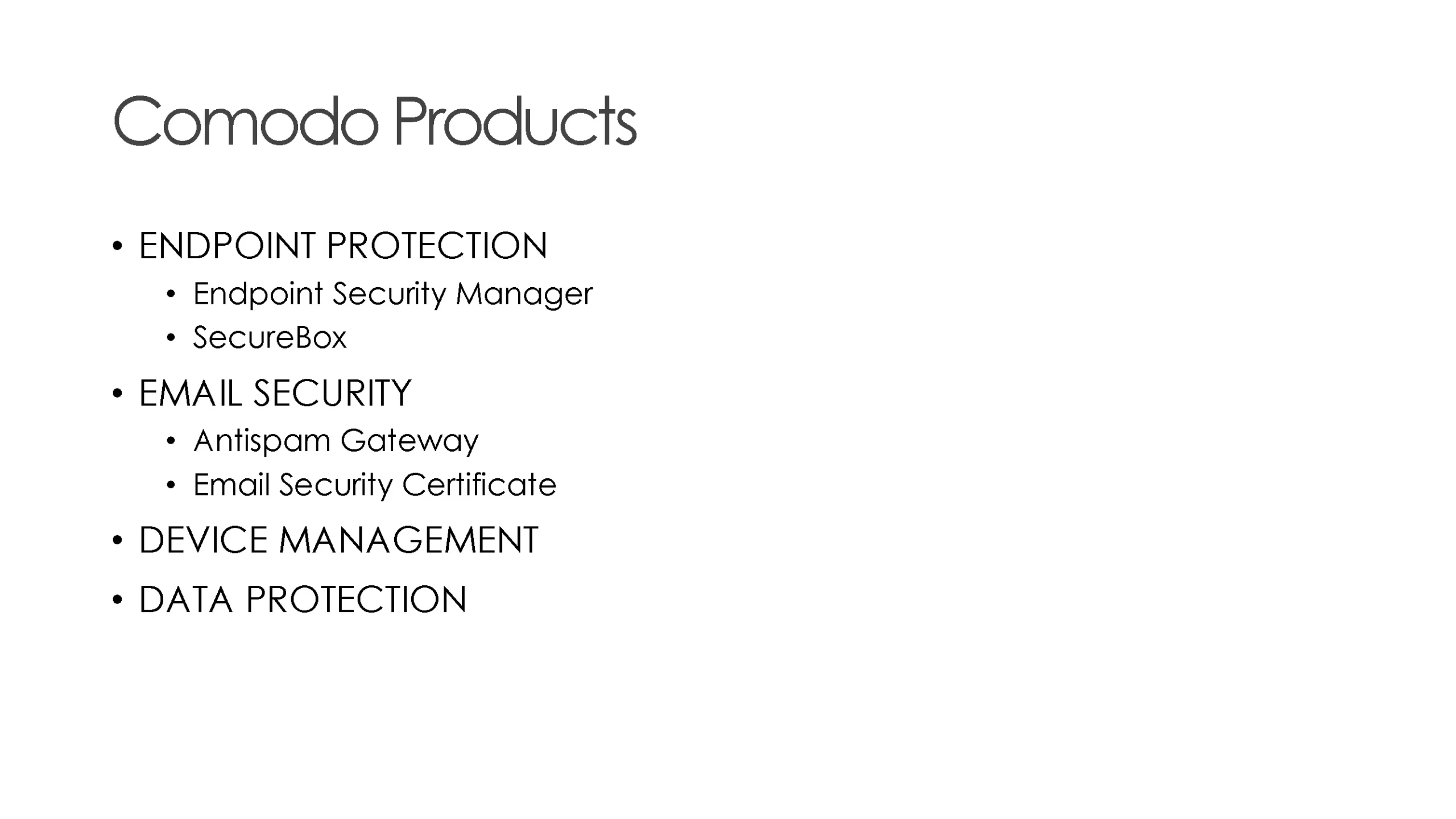Comodo Antivirus Comodo Products Before Presentation Slide Deck
