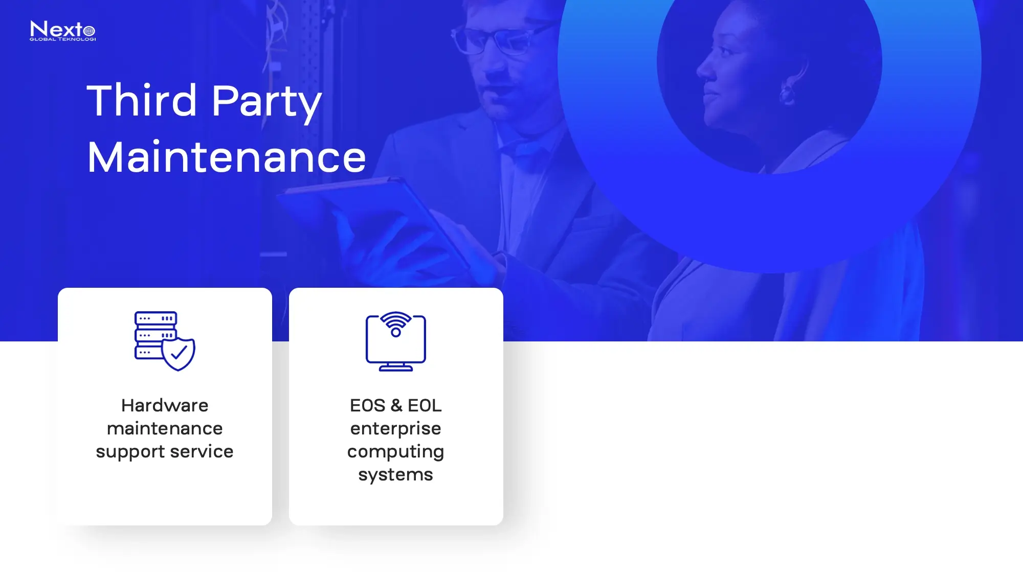Nexto Global Teknologi Third Party Maintenance Solutions IT Services Presentation Slide Deck